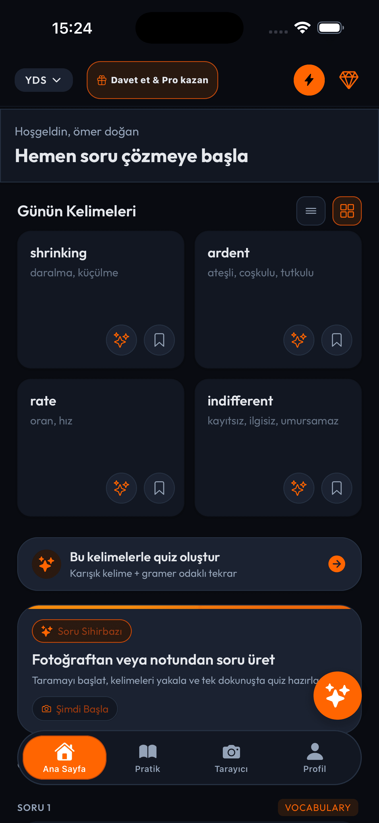Nektar mobil uygulama ekran görüntüsü